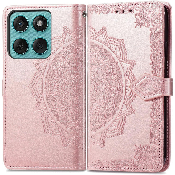 Θήκη με πτερύγιο για Motorola Edge 60 / 60 Fusion, Mandala, ροζ