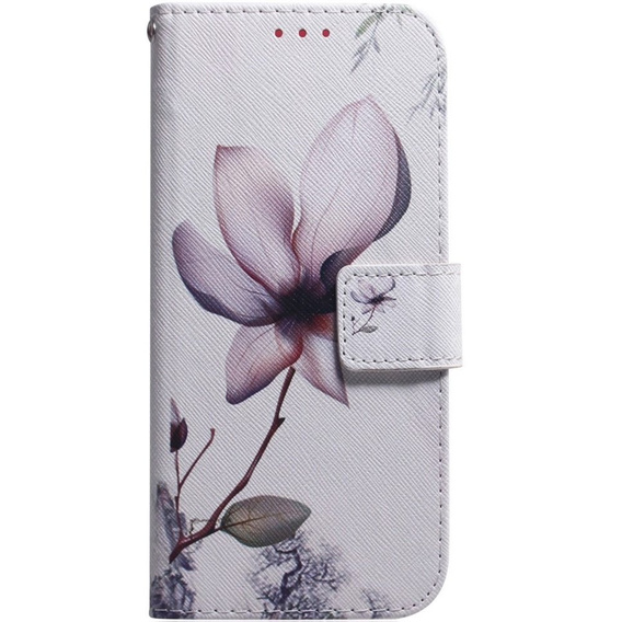 Θήκη με πτερύγιο για Oppo A17, Wallet, kwiat, λευκή