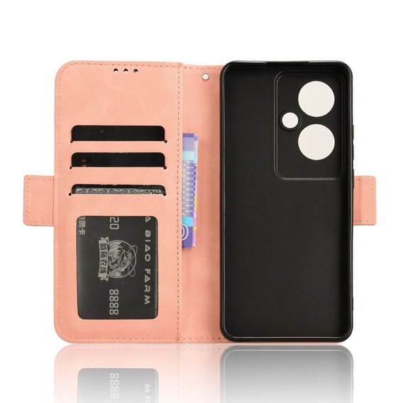 Θήκη με πτερύγιο για Oppo Reno 11F 5G, Card Slot, ροζ