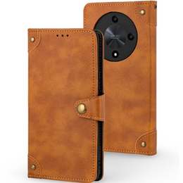 θήκη με πτερύγιο για Honor Magic 6 Lite 5G, Split Leather, πορτοκαλί