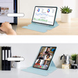 Θήκη πληκτρολογίου για Samsung Galaxy Tab S10 Lite / S10 FE / S9 FE, Rotary 360° Leather, γαλάζια