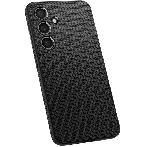 θήκη Spigen για Samsung Galaxy S24, Liquid Air, μαύρη + μετριασμένο γυαλί 9H