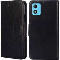 Θήκη με πτερύγιο για TCL 305i, PU Leather Wallet Case, μαύρη