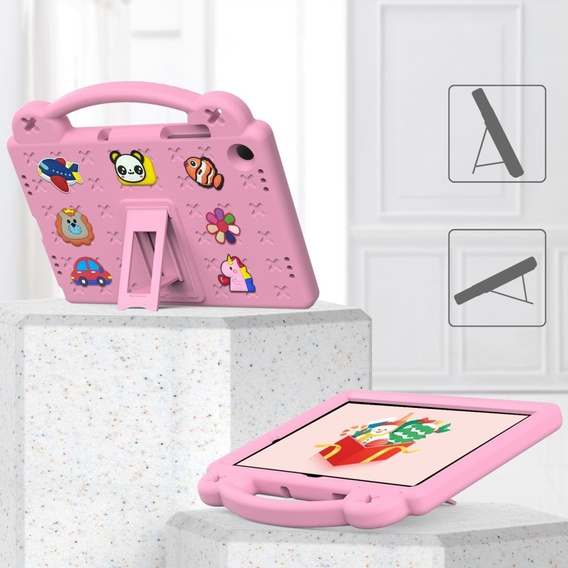Παιδική θήκη για Samsung Galaxy Tab A9+, Cute Patterns, με βάση, ροζ