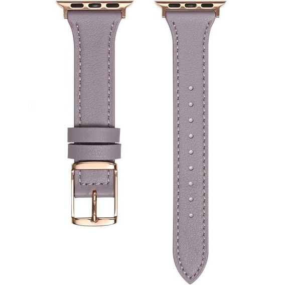 Pasek Skórzany do Apple Watch 1/2/3/4/5/6/7/8/SE 38/40/41mm, Fioletowy