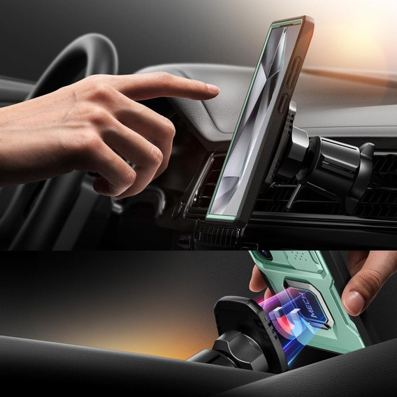 Θήκη για Samsung Galaxy S24 Ultra, Tongate MECH Series με βάση στήριξης, ανοιχτή πράσινη