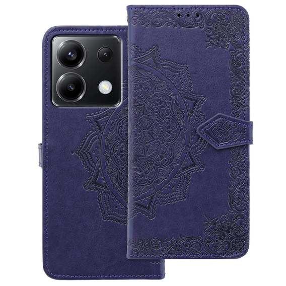 Θήκη με πτερύγιο για Xiaomi Poco X6 5G, Mandala, μωβ