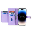 Θήκη με πτερύγιο για iPhone 14 Pro, Wallet Zipper Pocket, μωβ