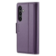 Θήκη για Samsung Galaxy A55, ERBORD Glossy Litchi, πορτοφόλι με πτερύγιο, μωβ