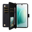 Θήκη με πτερύγιο για Honor 400 5G, Crossbody Leather Wallet, μαύρη