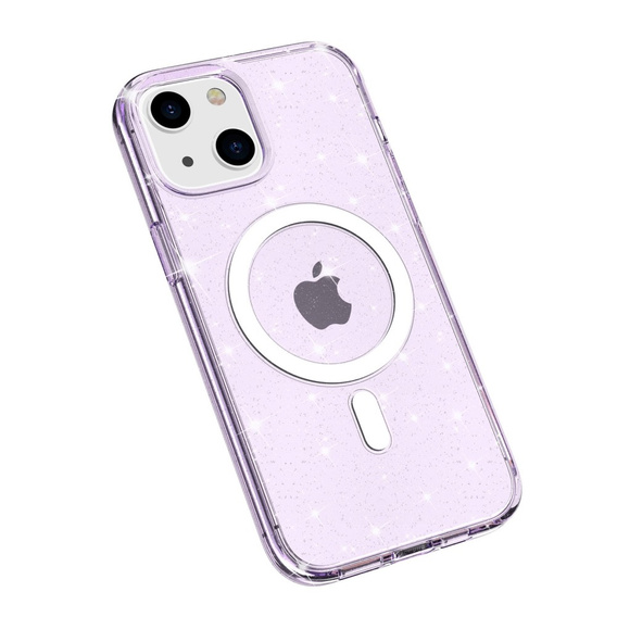 Θήκη για iPhone 14, Dropproof MagSafe Glitter, μωβ