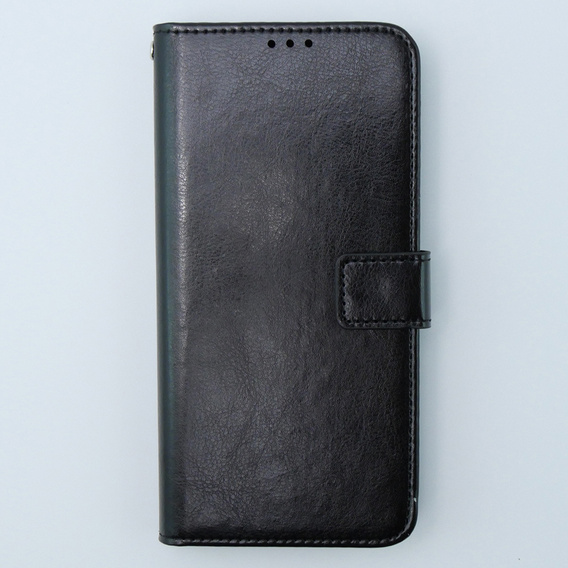 Θήκη με πτερύγιο για Motorola Moto G54 5G, Crazy Horse Wallet, μαύρη