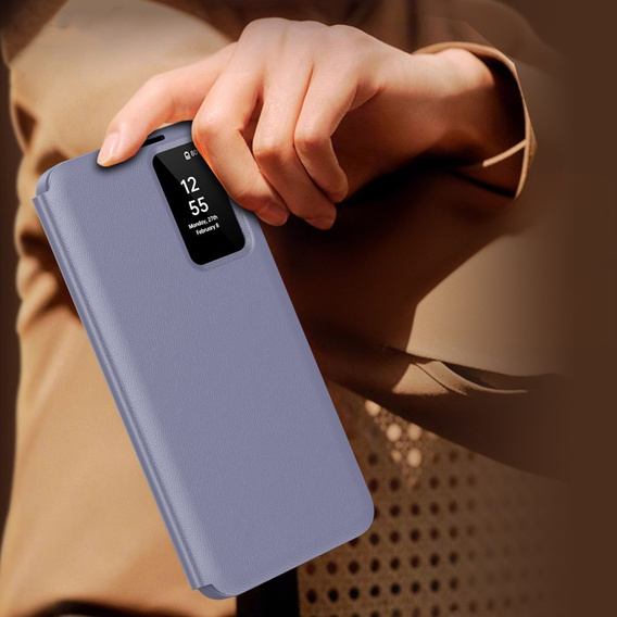 Αναδιπλούμενη θήκη για Samsung Galaxy S25 Ultra, Smart View Wallet, μωβ
