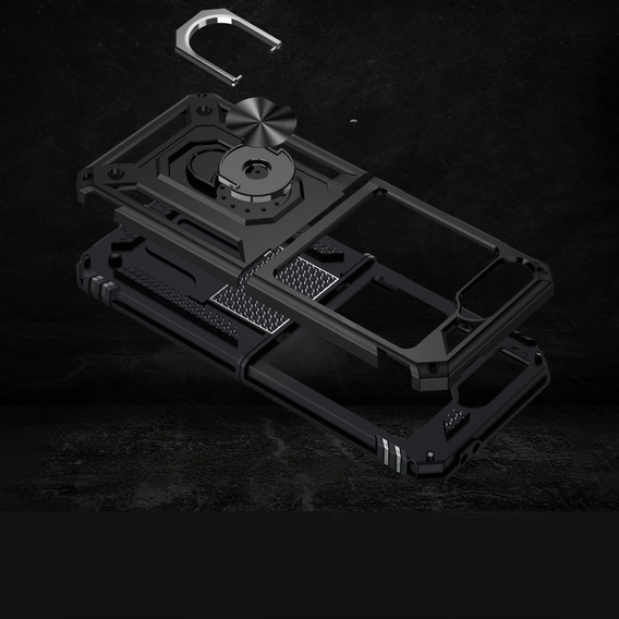 θωρακισμένη θήκη για Samsung Galaxy Z Flip7 FE / Z Flip6, Nox Case Ring, μαύρη