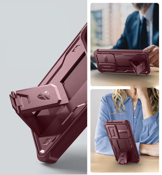 Θωρακισμένη θήκη για Samsung Galaxy S25, Dexnor Full Body (Two Frames), κόκκινη