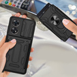 Θωρακισμένη θήκη για Oppo A98 5G, Camera Slide Card Slot, μαύρη