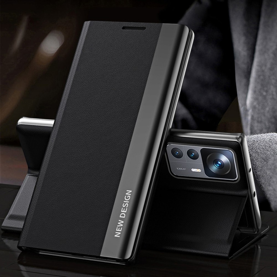 Θήκη με πτερύγιο για Xiaomi 12T / 12T Pro, Side Magnetic, μαύρη