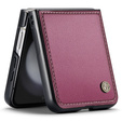 Θήκη για Samsung Galaxy Z Flip7 FE / Z Flip6, CASEME Litchi Leather, κόκκινη