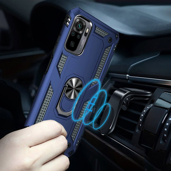 θωρακισμένη θήκη για Xiaomi Redmi Note 10/10S, Nox Case Ring, μπλε