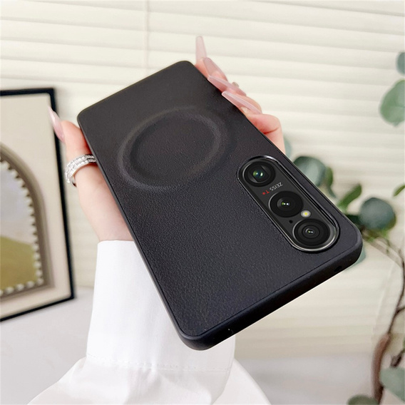 Θήκη για Sony Xperia 1 VI, Leather Hybrid MagSafe, μαύρη