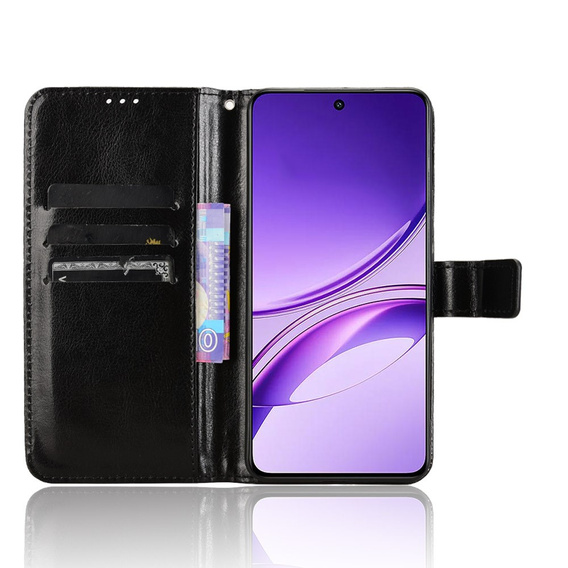 Θήκη με πτερύγιο για Vivo V50 Lite 4G / 5G, Crazy Horse Wallet, μαύρη
