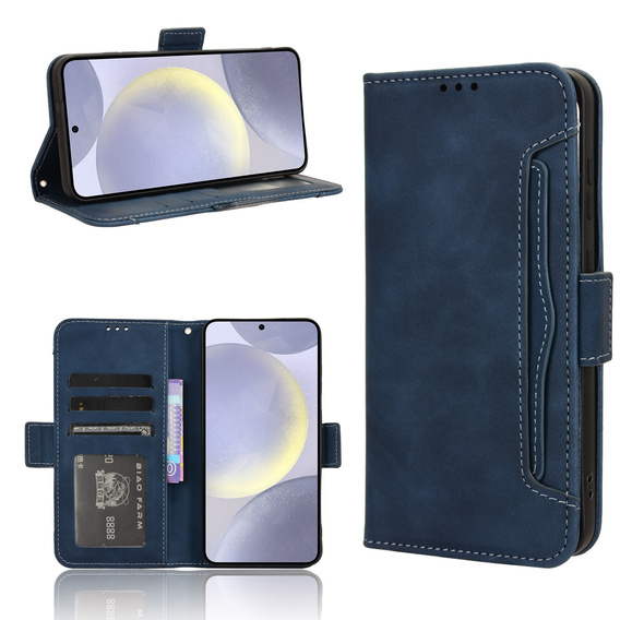 Θήκη με πτερύγιο για Samsung Galaxy S25 FE, Card Slot, σκούρο μπλε
