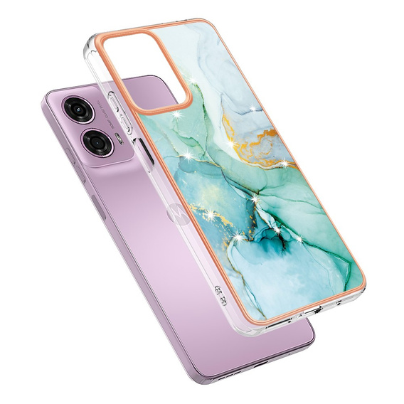 Προστατευτική θήκη για Motorola Moto G24 / G24 Power / G04, Marble Slim Case, πράσινη