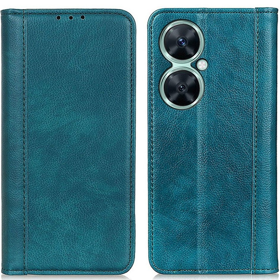 Θήκη για Huawei Nova 11i, Wallet Litchi Leather, πράσινη