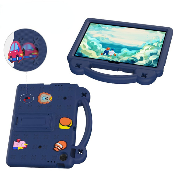 Παιδική θήκη για Lenovo Tab TB311FU, Cute Patterns, με βάση, σκούρο μπλε