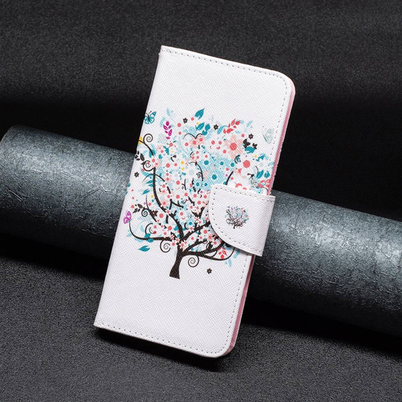 Θήκη με πτερύγιο για OPPO A57 / A57s, Wallet, colorful tree, λευκή
