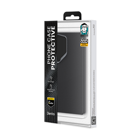 θήκη BENKS Kevlar για Samsung Galaxy S25, για MagSafe, Carbon Fiber, μαύρη