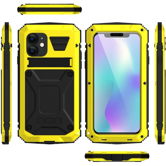 Θωρακισμένη θήκη για iPhone 11, R-JUST, κίτρινο / μαύρο