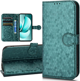 θήκη πτερύγιο για Realme C71, Wallet Rhombus, πράσινη