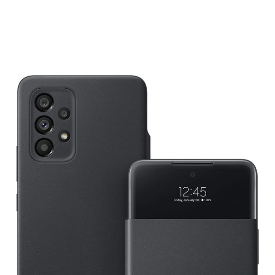 Γνήσια θήκη Samsung για Galaxy A53 5G, S View Wallet Cover, μαύρη