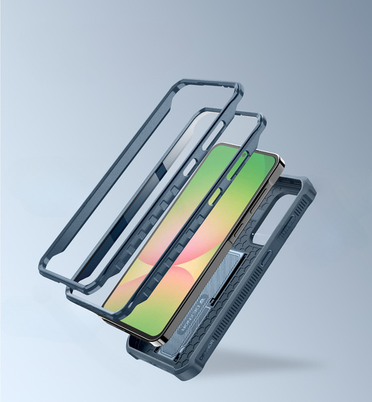 Θωρακισμένη θήκη για Samsung Galaxy A56 5G, Dexnor Full Body (Two Frames), μπλε