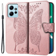 Θήκη με πτερύγιο για Xiaomi Redmi Note 12 4G, Butterfly, ροζ rose gold
