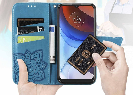 Θήκη με πτερύγιο για Oppo Reno 13 Pro, Butterfly, μπλε