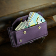 θήκη CASEME για Samsung Galaxy S24 FE, RFID Leather Wallet, με λουράκι ώμου, μωβ