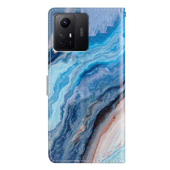 Θήκη με πτερύγιο για Xiaomi Redmi Note 12S, Wallet Marble, μπλε