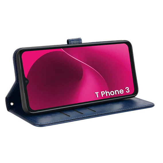 θήκη πτερύγιο για T Phone 3 5G, Wallet Rhombus, μπλε