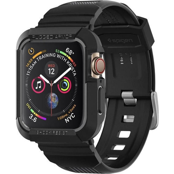 Etui z Paskiem SPIGEN do Apple Watch 4/5/6/7/8SE 44/45mm, Rugged Armor Pro, Black