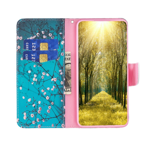 Θήκη με πτερύγιο για Nokia C12 4G, Wallet, Sakura, μπλε