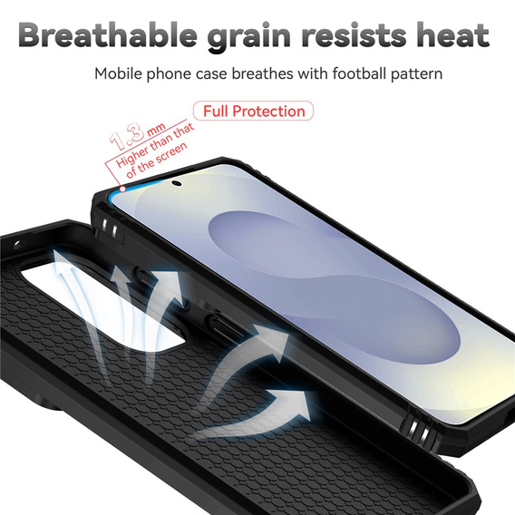 Θήκη με βάση και προστατευτικό φακού για Samsung Galaxy S26 Plus, μαύρη