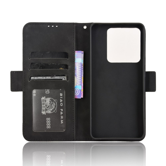 Θήκη με πτερύγιο για Xiaomi Poco M7 Pro 5G, Card Slot, μαύρη