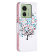 Θήκη με πτερύγιο για Motorola Edge 40 5G, Wallet, colorful tree, λευκή