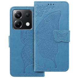 Θήκη με πτερύγιο για Xiaomi Poco X6 5G, Butterfly, μπλε