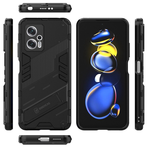 Θήκη για Xiaomi Poco X4 GT 5G, Military kickstand, μαύρη