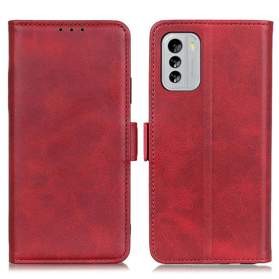 Θήκη με πτερύγιο για Nokia G60 5G, Wallet PU Leather Case, κόκκινη