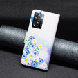 Θήκη με πτερύγιο για OPPO A57 / A57s, Wallet, butterfly & flowers, λευκή