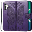 Θήκη με πτερύγιο για Samsung Galaxy A13 4G, Butterfly, μωβ